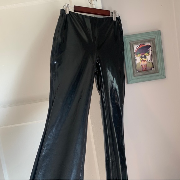 Blank NYC Faux Leather Black Pants Leggings Pleather Shiny Wet Punk Rock Grunge - Picture 6 of 8